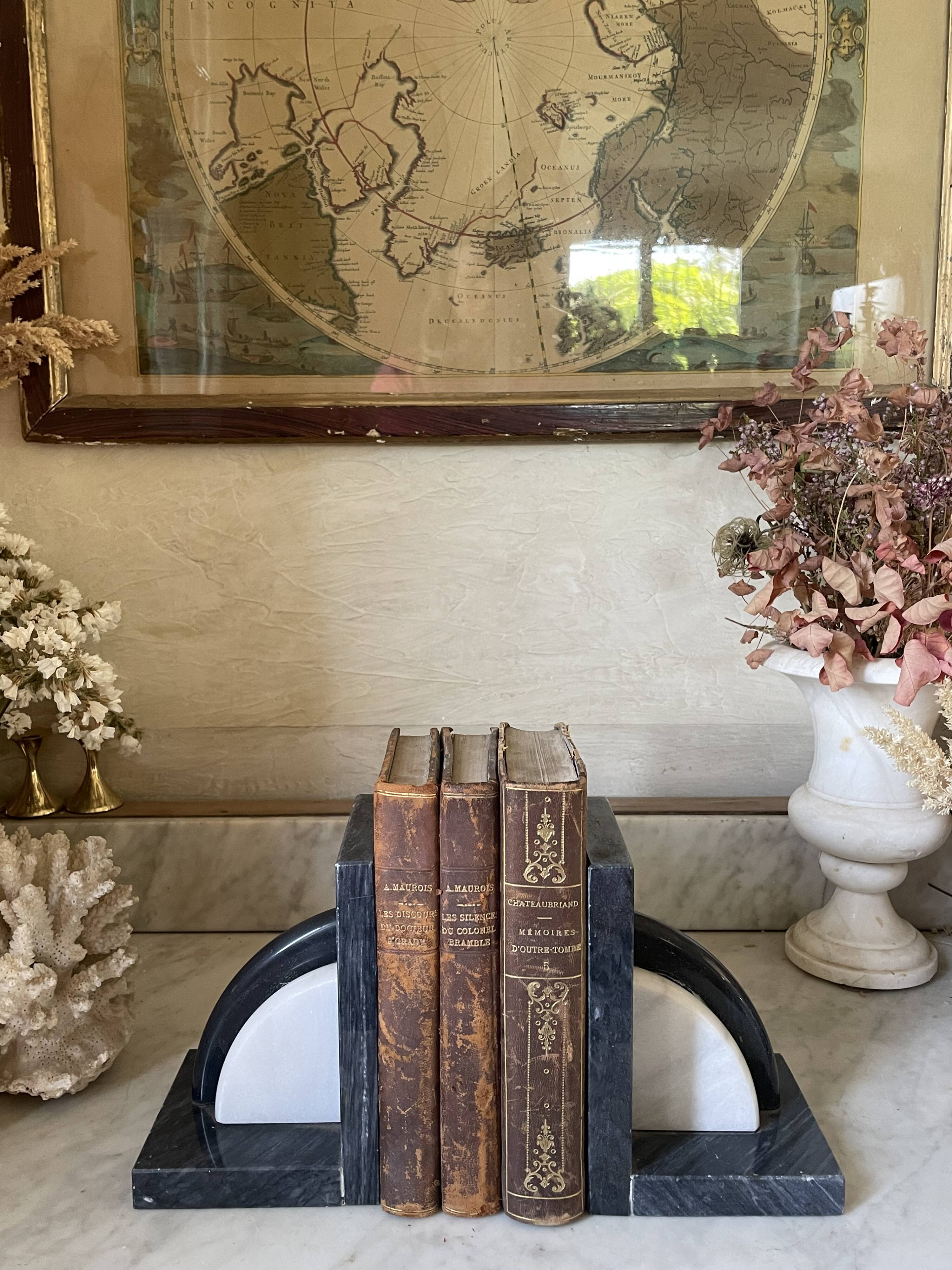Art Deco marble bookends