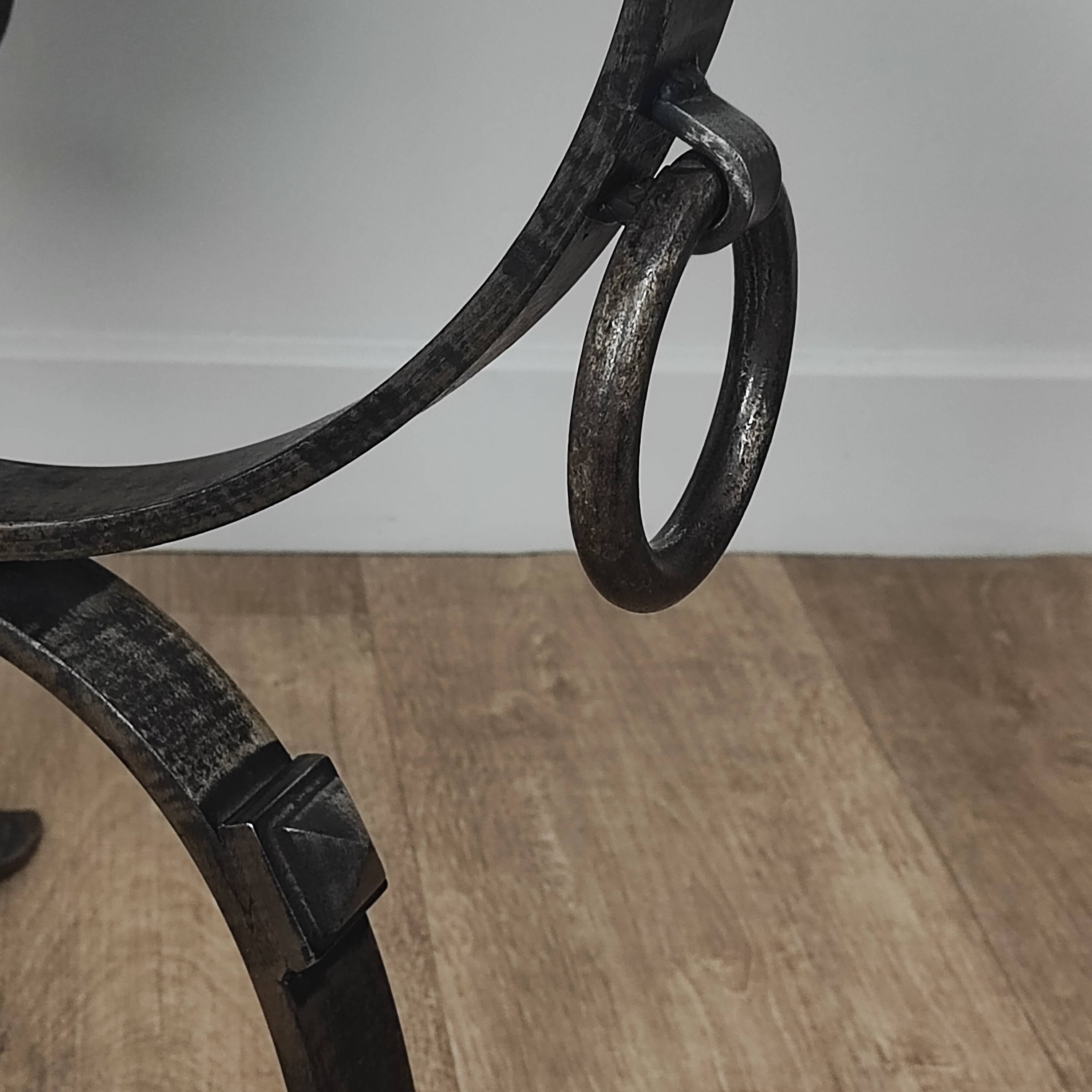 Marble and wrought iron coffee table