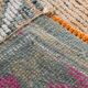 Fuchsia Vintage Oushak Runner Rug, Turkish Wool Hallway Carpet, 86x341 Cm
