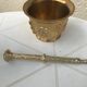 Mortar and its ancient bronze pestle