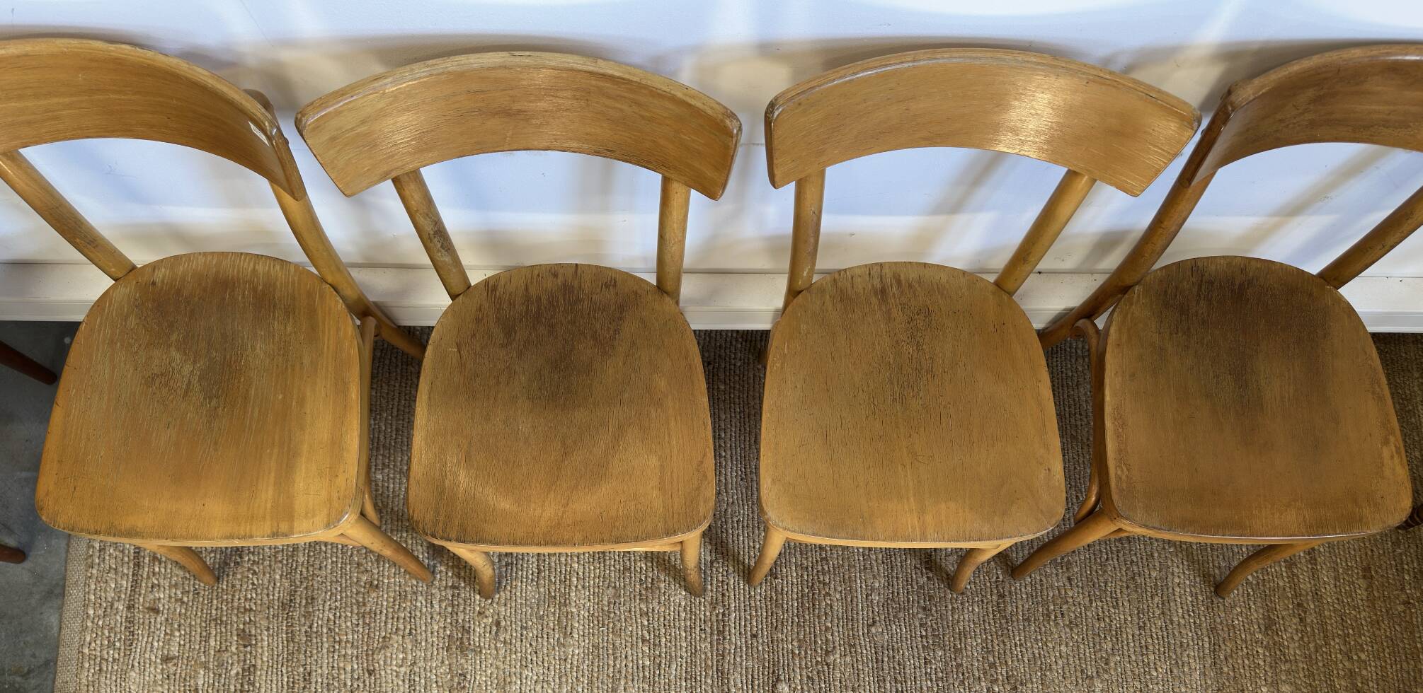 4 chaises bistrot en bois courbé - style baumann