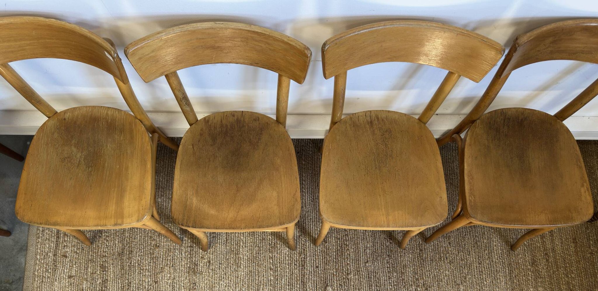 4 chaises bistrot en bois courbé - style baumann