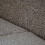 Modern Swedish two-seater independent sofa bed in pine and lambswool, 1950s.