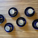 Set of 6 porcelain coffee cups and saucers