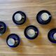 Set of 6 coffee cups and saucers in porcelain