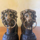 Fireplace - 1900-1910 pair of cast iron andirons