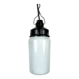 Industrial Bakelite Pendant Light with Milk Glass, 1970s