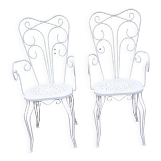 Pair of armchairs 1900 in wrought iron