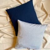 Cushion in striped cotton sail 40 cm