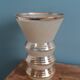 Frosted glass vase with a champagne finish and gold trim Art Deco