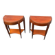 Pair of Art Deco demi-lune consoles in Mahogany