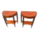 Pair of Art Deco demi-lune consoles in Mahogany