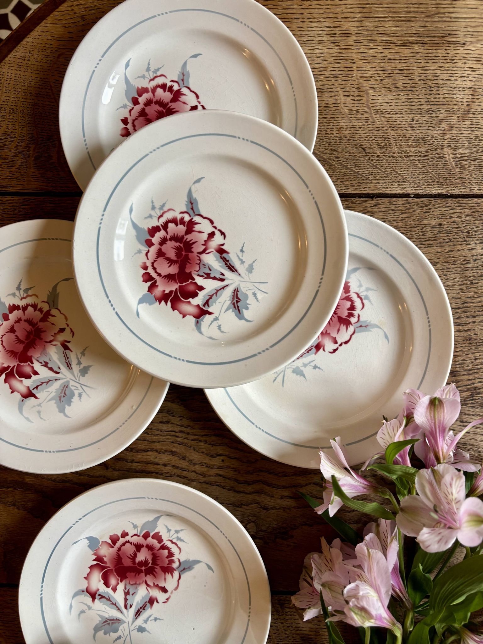 lot de 8 assiettes à dessert vintage - Saint Amand