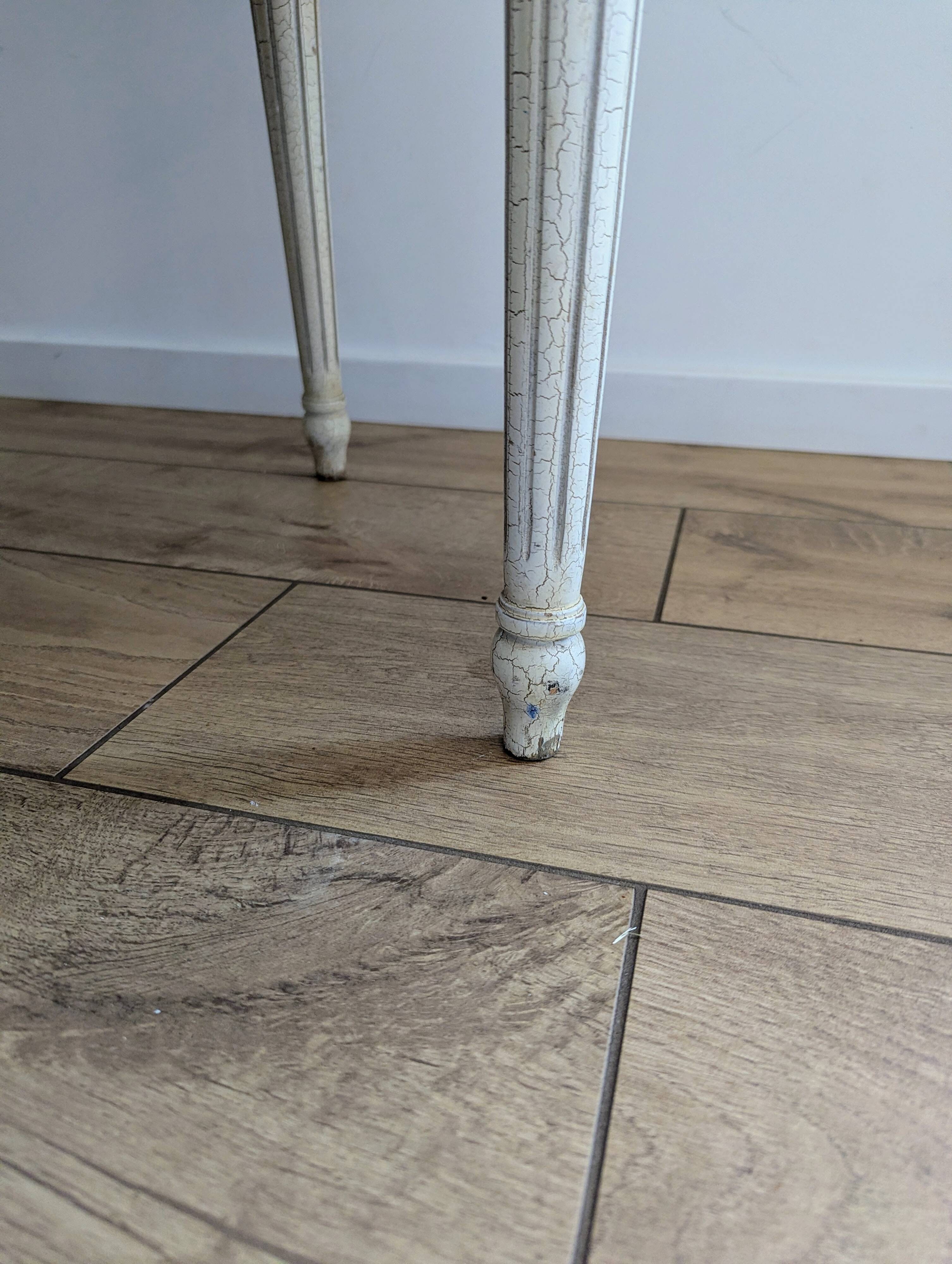 Vintage Louis XVI style chair in petrol blue velvet and patinated wood