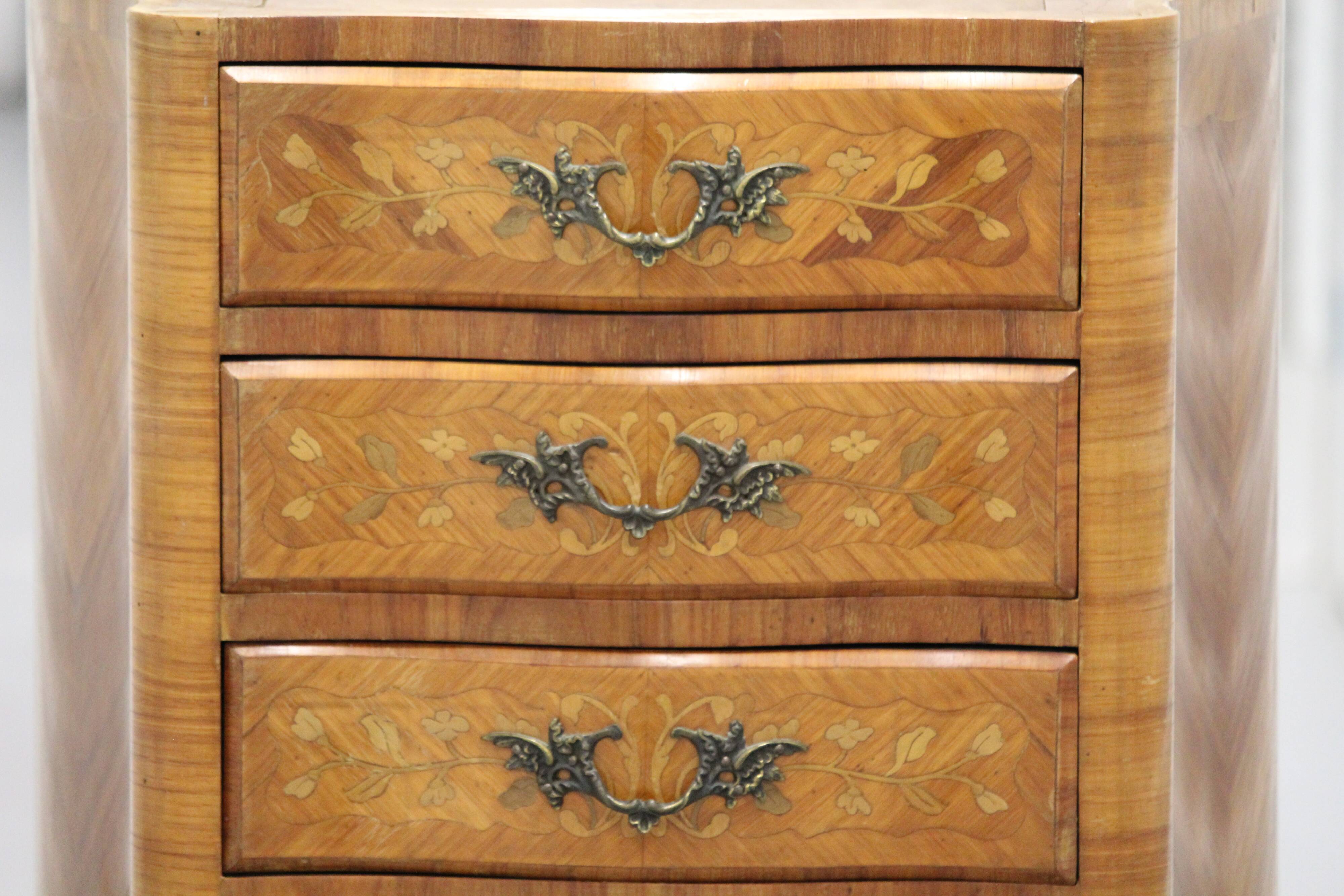 Chest of drawers, wood and marble