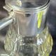 WMF jug / glass and silver-plated metal pouring vessel with filter, 1930s/40s