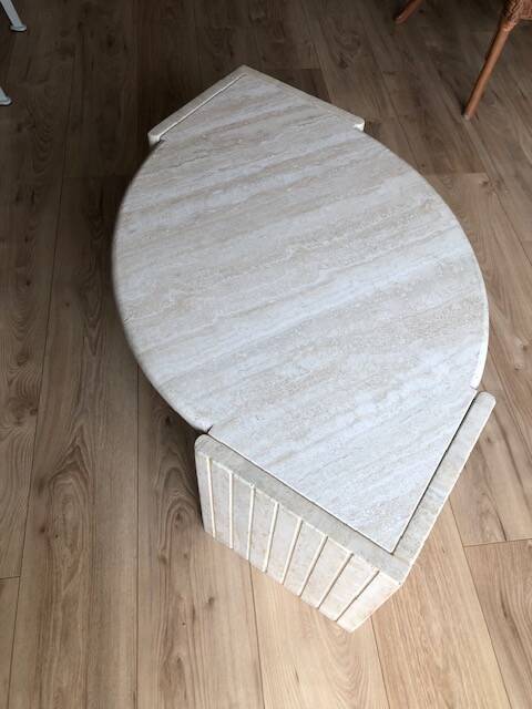 Travertine coffee table