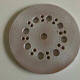 Pottery trivet 1970 in incised perforated stoneware