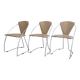 Set of 3 Linda chairs by Arrben – beige faux leather and chrome steel – 1980s
