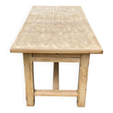 Renovated farmhouse dining table in raw wood 180cm 20th century