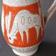 Vase pichet en sgraffito Fratelli Fanciullacci Italie décor cerfs vintage