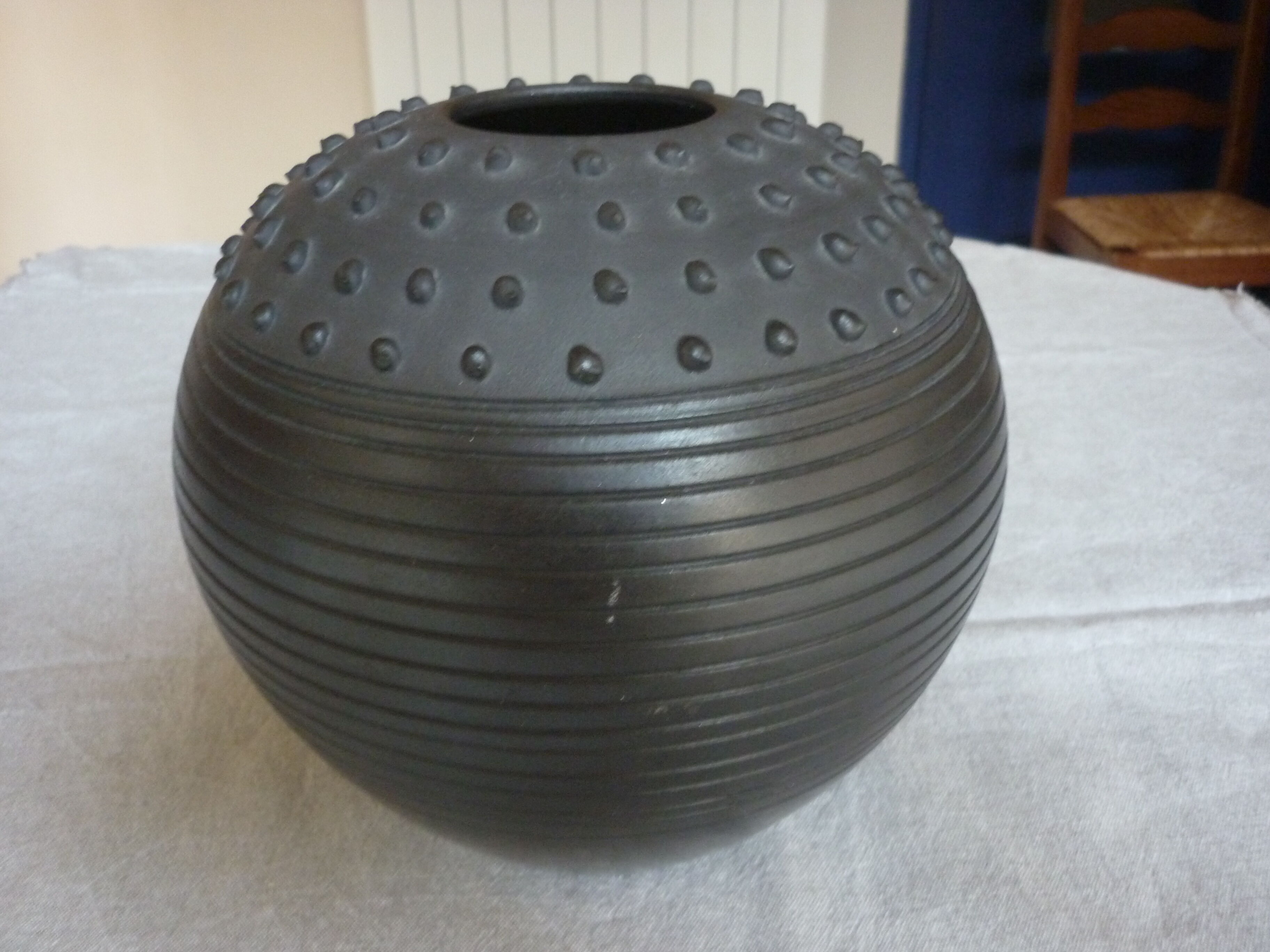Romania black vintage ceramic vase