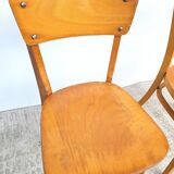 Pair of bistro chairs, one Thonet.