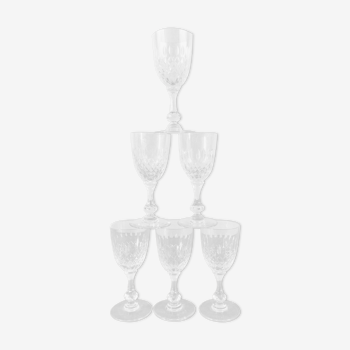 6 verres à pieds cristal taillé Saint Louis