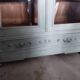 Old 2-door bookcase with chalk paint blue patina
