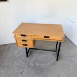 Modernist 50s oak metal desk