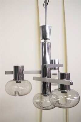 Chrome ceiling lamp by Toscana Luce, 1970s