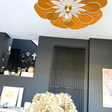 Floral suspension linen and rattan