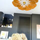 Suspension florale lin et rotin