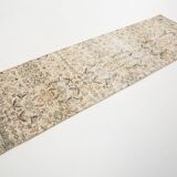 Tapis de course turc beige et marron 3x10, 84x263Cm