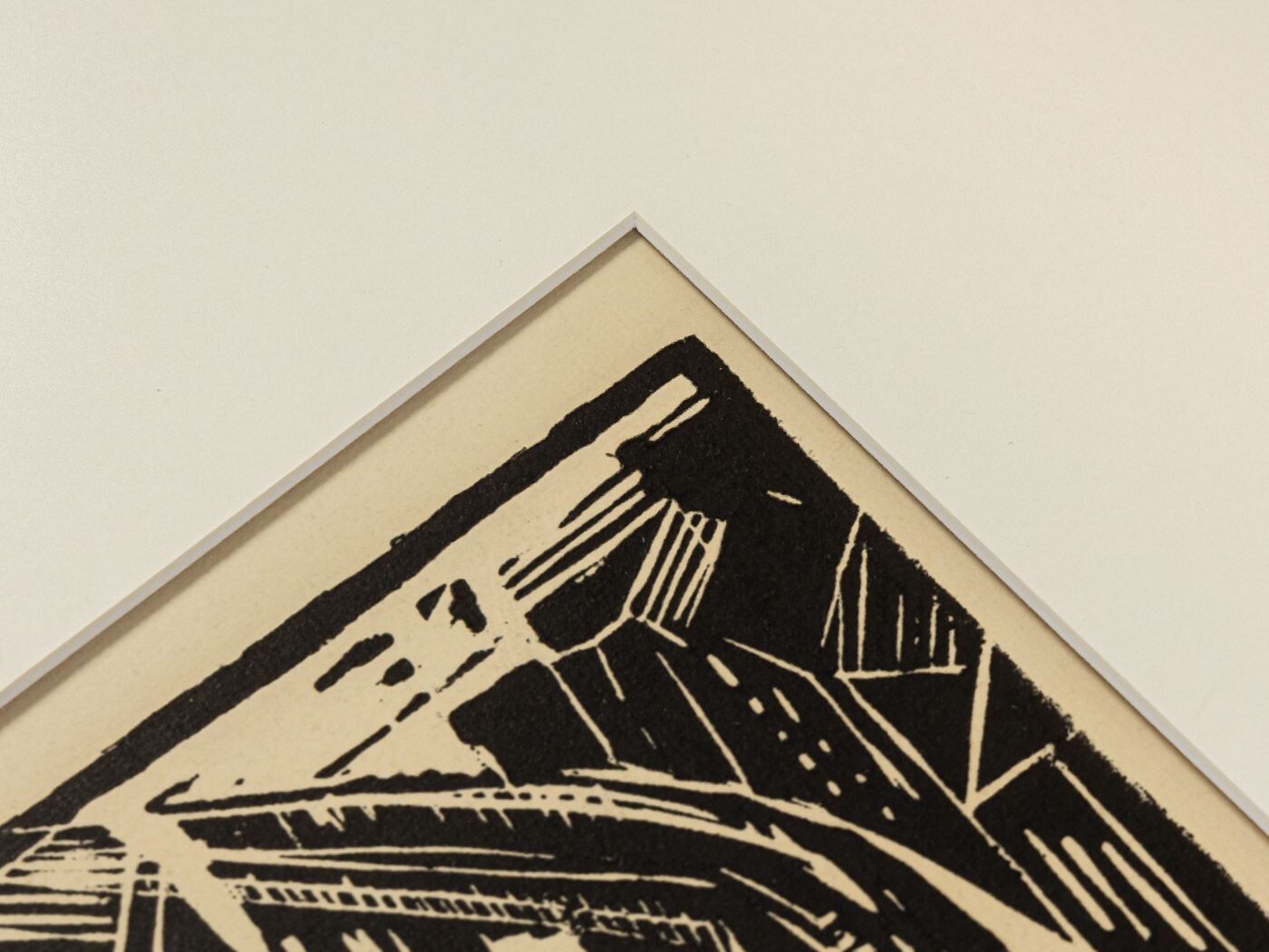 Hochbahn, B/W Linocut on Paper, 55 x 68 cm