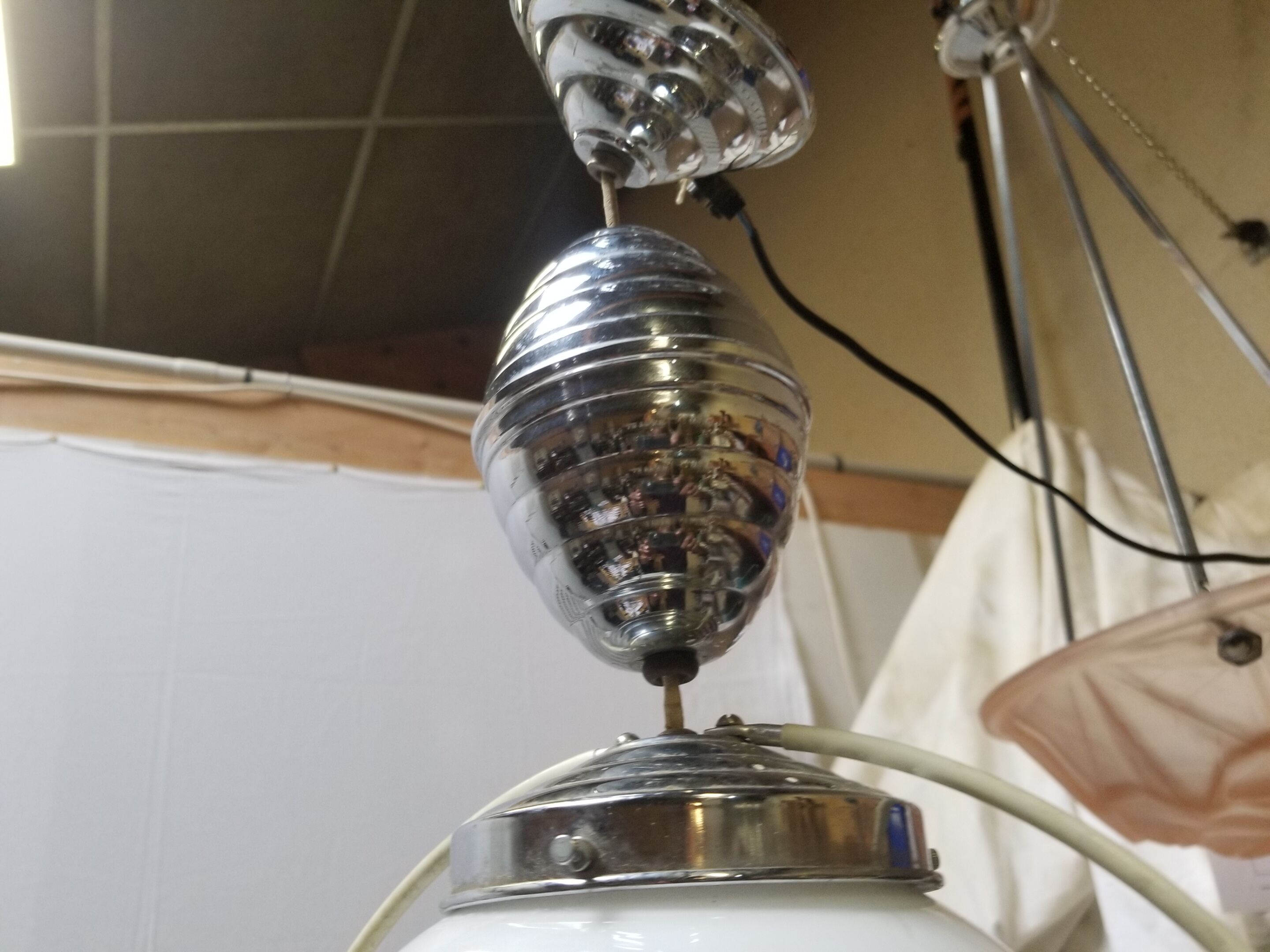 Vintage globe suspension with lower mount - 50s/60s