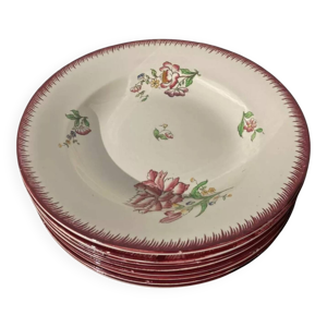 Lot de 8 assiettes creuses - fleurs