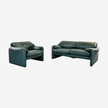 Canapé 2 places et fauteuil Maralunga de Vico Magistretti édition Cassina