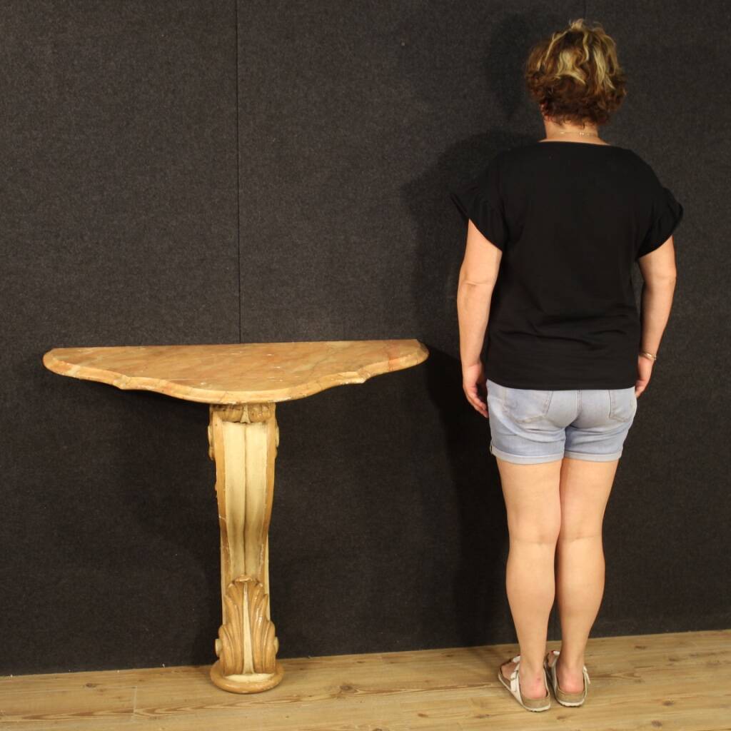 Italian lacquered and painted console table