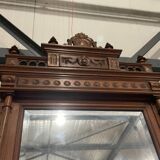 Miroir biseauté de style Henri ii en noyer renaissance fin XIX