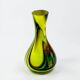 Vase en verre de Murano jaune citron et améthyste Carlo Moretti années 70