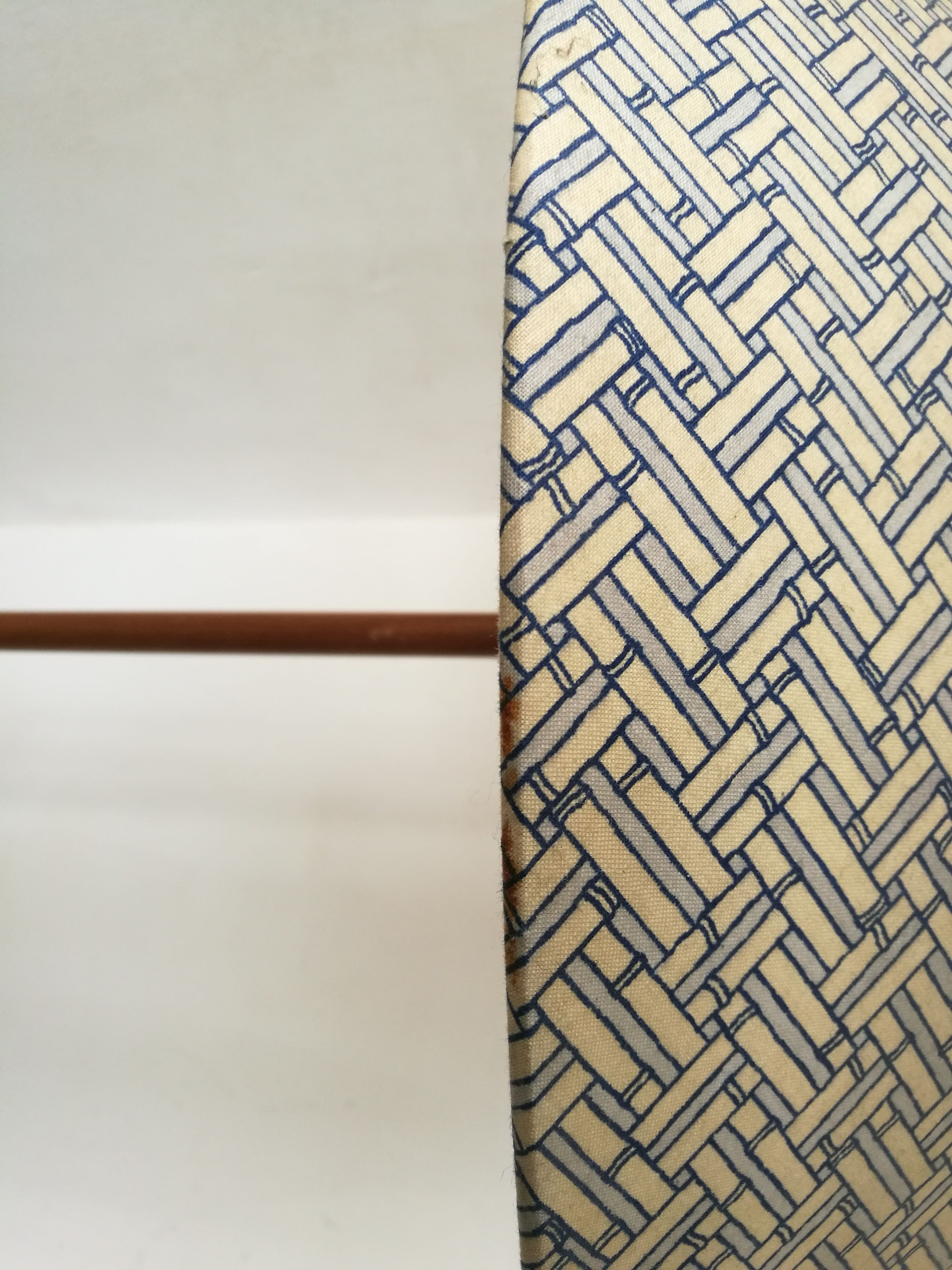 Wood and brass floor lamp