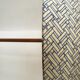 Wood and brass floor lamp