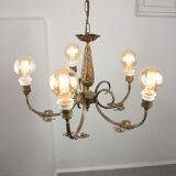 Art-deco brass chandelier, 1930s