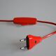 Vintage red French postmodernist desk lamp from the 1980s