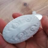 Set of two white painted cast iron door handles