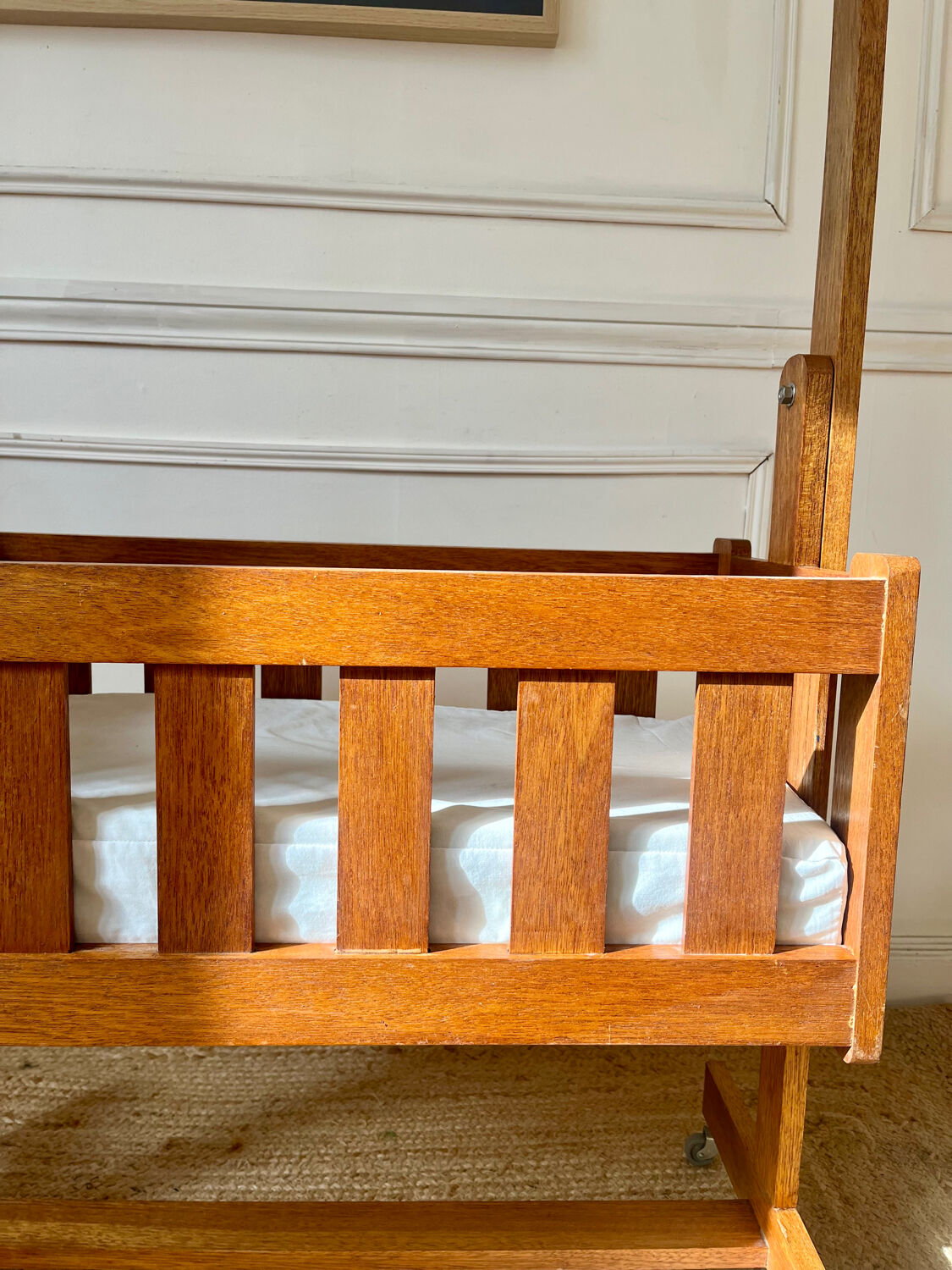 Vintage Scandinavian wooden cradle