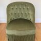 fauteuil chauffeuse crapaud velours vert