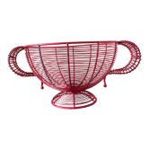 Red wired metal fruit basket
