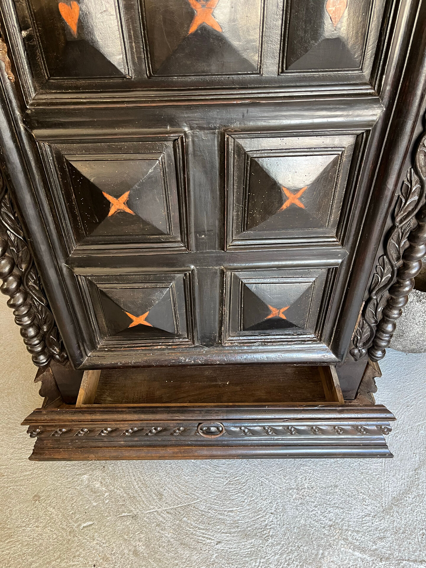 Wedding Bonnetière in Walnut in the Louis XIII style